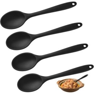 Siliconen Kooklepels Set van 4 - Antiaanbak, BPA-vrij, Lange Handgreep - Keuken Accessoires voor Koken, Bakken, Roeren en Mixen