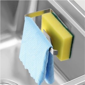 Sponshouder Voor Gootsteen - Gootsteen Caddy Voor Keuken Accessoires - Zelfklevende Schotel Spons Borstel Houder - Vaatdoek Hanger SUS304 Roestvrije Keuken Gootsteen Organizer - Geen Boren