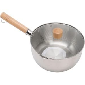 Voedsel Pot met Houten Handvat 18 cm Japanse Stijl - Koken Pan Steelpan - Keuken Accessoire Noedels Fornuis Keukengerei