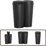 vidaXL Prullenbak Dubbel - 50L - Zwart - 2 Compartimenten Prullenbak - Afvalbak - Afvalscheider - Keuken Accessoires - Interieur Accessoires