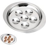 12 Gaten Slak Shell Roestvrijstalen Escargot Plaat - Zeevruchten Tool Set Met Servies Accessoires voor Restaurant Hotel Thuis Keuken en Grill