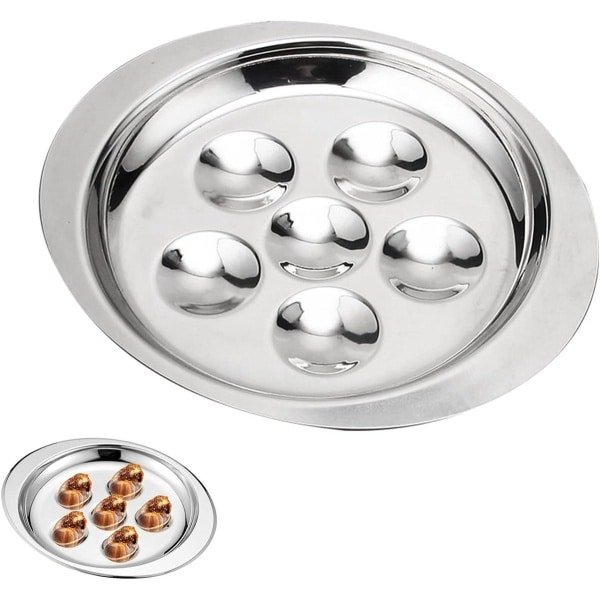 12 Gaten Slak Shell Roestvrijstalen Escargot Plaat - Zeevruchten Tool Set Met Servies Accessoires voor Restaurant Hotel Thuis Keuken en Grill