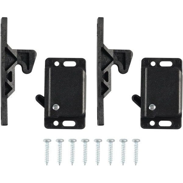 2-Delige Zwart Kast Deurslot met Schroeven - Praktisch Slot voor Camper Caravan Lades en Schuifdeuren - Elegant Accessoire voor Thuis en Keuken