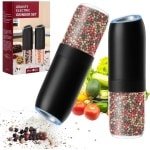2 stuks Elektrische molen voor keuken en grill (zwart)