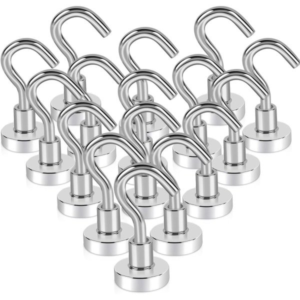 20 stuks Magnetische Haken - Extra Sterk 10kg - Neodymium Magnetische Haken voor Keuken Koelkast - BBQ Accessoires & Kledinghaken voor Buiten en Binnen