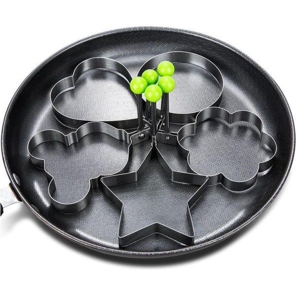 4 Stuks Gebakken Ei Vormpjes Set Houders Keukengerei Eierkoker Rvs Non-stick Koekenpan Keuken Gereedschap Accessoires