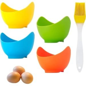 4stuks - Siliconen Ei Pocheerder - Ei Pocheerder - siliconen eier stomer - Keuken accessoire - Gepocheerd ei maker - Eieren pocheren - Eierkoker - Eibakker - Chocolade smelten