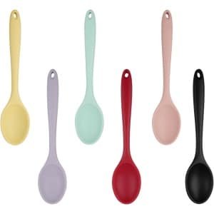 6-delige set lange siliconen lepels voor keuken - keukengerei mix lepels en accessoires
