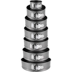 7 maten taartblikken set met anti-aanbaklaag en afneembare bodems voor cake en cheesecake - 4, 7, 8, 9, 10, 11, 12 inch - bakvormen voor cheesecake pannen - bakvorm springvorm met variabele maten - keuken accessoire voor bakliefhebbers