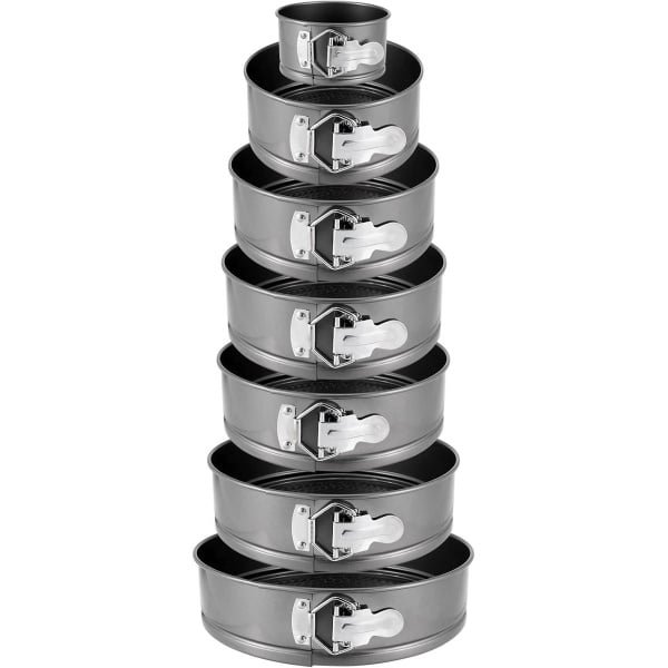 7 maten taartblikken set met anti-aanbaklaag en afneembare bodems voor cake en cheesecake - 4, 7, 8, 9, 10, 11, 12 inch - bakvormen voor cheesecake pannen - bakvorm springvorm met variabele maten - keuken accessoire voor bakliefhebbers