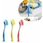 Afwasborstel met zuignap - Afwasborstel set - Niet-kras borstels met zuignap - Keuken schoonmaak accessoires - Plastis borstel met zuignap - Afwassen - Zachte greep voor pannen en potten - 3 stuks - kunststof