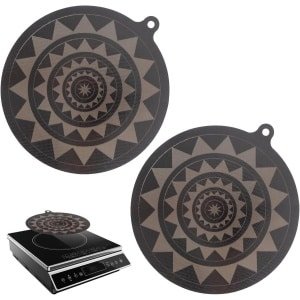 Allecto Plus - 2-delige Inductiekookplaatmat set 24cm - Thermochrome Siliconen - Glasvezel - Krasbestendig - Inductiekookplaatbeschermmat - Herbruikbaar - Antislip - Beschermhoes - Keuken Accessoires