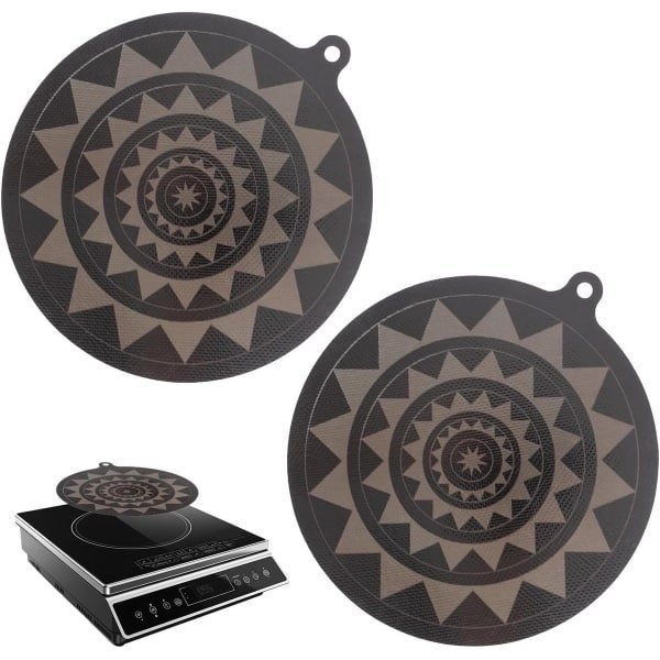 Allecto Plus - 2-delige Inductiekookplaatmat set 24cm - Thermochrome Siliconen - Glasvezel - Krasbestendig - Inductiekookplaatbeschermmat - Herbruikbaar - Antislip - Beschermhoes - Keuken Accessoires