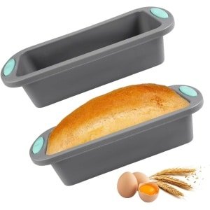 Allecto Plus - 2 rechthoekige siliconen broodbakvormen anti-aanbaklaag - BPA-vrij - bakvorm voor cake en brood - 28 x 12 x 6,5 cm - bakvormen met siliconen - keuken accessoire.