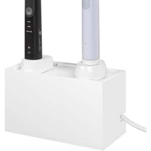 Allecto Plus - Badkamer Kabel Organizer Box voor Elektrische Tandenborstel en Scheerapparaat Lader & Snoeropbergsysteem Houdt Keuken Gootsteen Schoon (Wit) (18cm x 9cm x 10.5cm)