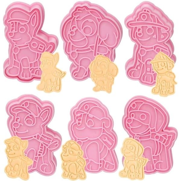 Allecto Plus - Cookie pers en snijder met reliëf mal - 6 stuks - Bakken en decoreren - Keuken accessoires