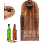 Allecto Plus - Flesopener hout met opvangbak voor keuken en bar - Grappige cadeau-ideeën voor mannen - Bieropener muur - Restaurants accessoires