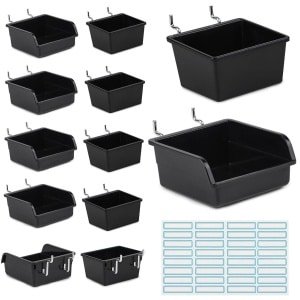 Allecto Plus - Gatenwand Accessoires met Haken en Etiketten voor Kantoor, Keuken en Garage