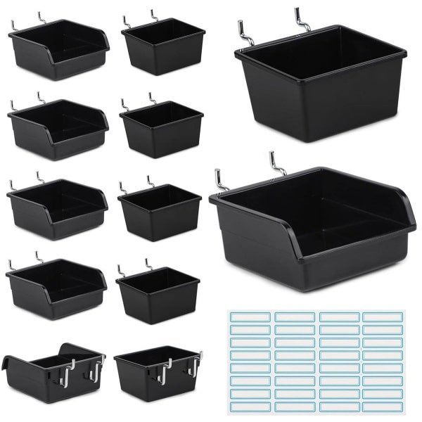 Allecto Plus - Gatenwand Accessoires met Haken en Etiketten voor Kantoor, Keuken en Garage