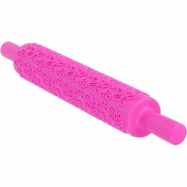 Allecto Plus - Gegraveerde deegroller voor taartdecoratie - Bakgereedschap met unieke patronen - Voedselveiligheid - Nr. 12 Roos - Keuken accessoires