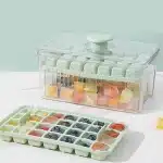 Allecto Plus - Grote Ijslade met Dubbele Laag | Food Grade Siliconen Ijsmaker | Makkelijk te Ontmantelen | 56 Grids | Vierkante Ijsvorm | IJsblokjes Maker Gereedschap | Keuken Accessoire