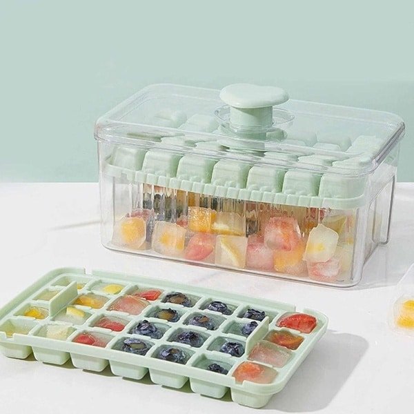 Allecto Plus - Grote Ijslade met Dubbele Laag | Food Grade Siliconen Ijsmaker | Makkelijk te Ontmantelen | 56 Grids | Vierkante Ijsvorm | IJsblokjes Maker Gereedschap | Keuken Accessoire