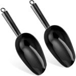 Allecto Plus - IJsschep set Roestvrij Staal - Keuken Accessoire voor Feest en Buffet - Vaatwasmachinebestendig Zwart - 2-delige Set met Small en Groot Schep - Multifunctioneel - Handig Keukengerei
