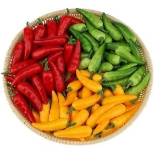 Allecto Plus - Kunstmatige Groenten: 60 stuks Mini Paprika Chili Nepgroente Keuken Decoratie Feest Voedsel Kerst Accessoires - Huis_decoratie