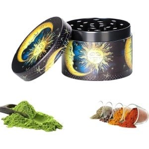 Allecto Plus - Metalen kruidenmolen 50 mm voor specerijen en kruiden - Vintage design - Grinder voor vanille en pollen - Compact formaat - Keuken accessoires