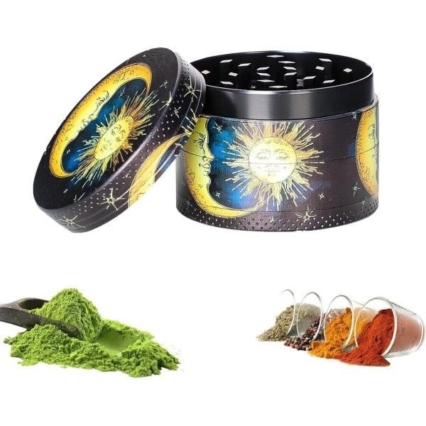Allecto Plus - Metalen kruidenmolen 50 mm voor specerijen en kruiden - Vintage design - Grinder voor vanille en pollen - Compact formaat - Keuken accessoires