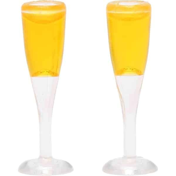 Allecto Plus - Miniature Champagne Glazen 1:12 Schaal - Keuken Tafeldecoratie - Set van 2 - Champagne Cup - Poppenhuis Accessoire