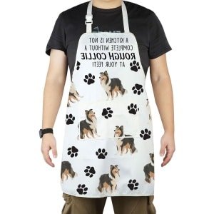 Allecto Plus - Schort met Grappige Ruwharige Collie Opdruk - Ideaal voor Hondenliefhebbers - Keuken Accessoire met Ruwharige Collie Thema