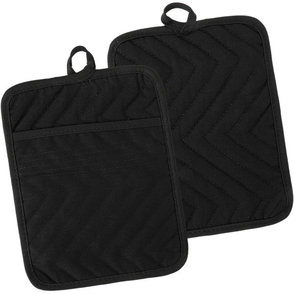 Allecto Plus - Set van 2 pannenlappen vierkant - Katoenen hittebestendige ovenwanten - 18 x 23 cm - Keuken accessoires met zakje - Hittebestendige pannenlap