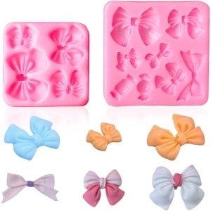 Allecto Plus - Set van 2 roze siliconen vlinder vormen voor fondant en chocolade - hittebestendig - veelzijdig voor taart- en feestontwerpen - keuken accessoire.