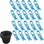Allecto Plus: Set van 20 kunststof klem houders voor keuken afvalemmer en schoudertas - stevige clip - willekeurige kleur - handige accessoires