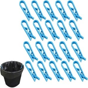 Allecto Plus: Set van 20 kunststof klem houders voor keuken afvalemmer en schoudertas - stevige clip - willekeurige kleur - handige accessoires