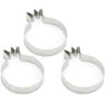 Allecto Plus - Set van 3 koekjesvormen roestvrij staal - Granaatappel vorm - DIY chocolade bakvorm - Cake bakvorm - Dessert uitstekers - Keuken accessoires