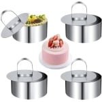 Allecto Plus - Set van 4 Mousse-Ringen van Roestvrij Staal voor Taartvormen met Perringen - Keuken Accessoires voor Bakken met Ronde Voedselringen