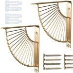 Allecto Plus - Stuks Gouden Metalen Hoekrekken voor Wandplanken - Vintage Design met Schroeven - Draagvermogen van kg - Decoratieve Opbergoplossing - Woonkamer en Keuken Accessoire.