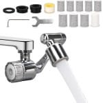 Allecto Plus - Verstelbare beluchter verlenging voor keuken gootsteen - Universeel roestvrijstalen adapter - Wastafel accessoires met diffusermondstuk