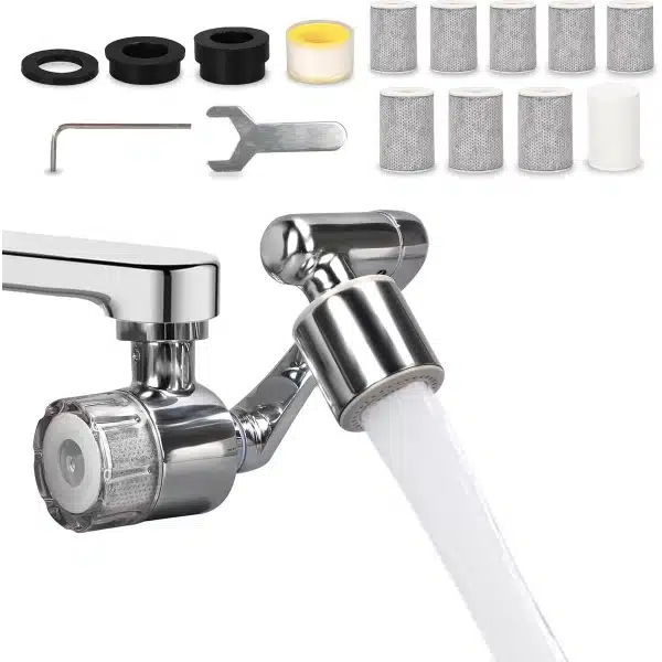 Allecto Plus - Verstelbare beluchter verlenging voor keuken gootsteen - Universeel roestvrijstalen adapter - Wastafel accessoires met diffusermondstuk