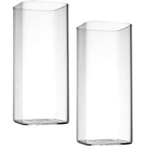 Allecto Plus - Vierkante drinkglazen, set van 2, 350 ml - helder glas voor water, sap, bier, cocktails - Barglas voor mixdranken - 400 ml - Thuis en Keuken accessoires.