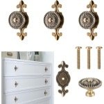 Allecto Plus - Vintage kastgrepen 3 stuks - meubelknoppen en kastknoppen - inclusief 25 mm schroeven - ladegrepen voor kasten - retro design voor deur, keuken en meubels - kledingkast accessoires - stevig materiaal
