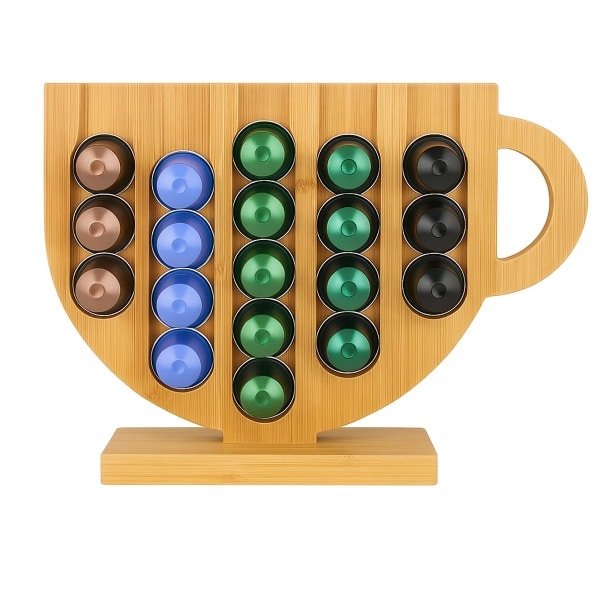 Bamboe Koffiecapsulehouder voor 24 Nespresso Cups - Capsule Rek - Nespresso Capsulehouder Bamboe - Capsule Opberger - Koffiehouder Bamboe - Houder voor Koffiecapsules - Nespresso Capsule Rek - Keuken Organizer - Koffie Accessoire