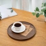 Decoratieve ronde houten lade - Rustieke walnoot houten salontafel accessoire - Boerderij middelpunt - Cirkelvormig dienblad voor keuken - Woondecoratie - 30 cm - Landelijke sfeer met Ottomaanse touch