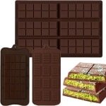 Diepe siliconen bakvorm set van 3 stuks - bruin, antiaanbaklaag, herbruikbaar - voor noten en chocolade - DIY baking - keuken accessoires