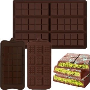 Diepe siliconen bakvorm set van 3 stuks - bruin, antiaanbaklaag, herbruikbaar - voor noten en chocolade - DIY baking - keuken accessoires