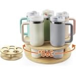 Draaibare bekerhouder voor grote bekers - 360° roterende organizer voor koffie en water - keuken- en kastorganizer - bekerhouder voor werkblad - bekerhouder accessoires