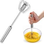 Eierklopper - Ei klopper - Melkschuimer - Semi-Automatische Eiklopper - Roestvrij Staal Ei Garde - Handleiding Hand Mixer - Zelf Draaien Ei Stirrer - Keuken Accessoires - Egg Gereedschap - Milk Frother - Baking Tools
