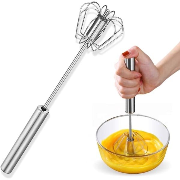 Eierklopper - Ei klopper - Melkschuimer - Semi-Automatische Eiklopper - Roestvrij Staal Ei Garde - Handleiding Hand Mixer - Zelf Draaien Ei Stirrer - Keuken Accessoires - Egg Gereedschap - Milk Frother - Baking Tools